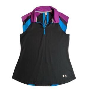 Under‎ Armour Women's Sleeveless Golf Polo Shirt Black SP